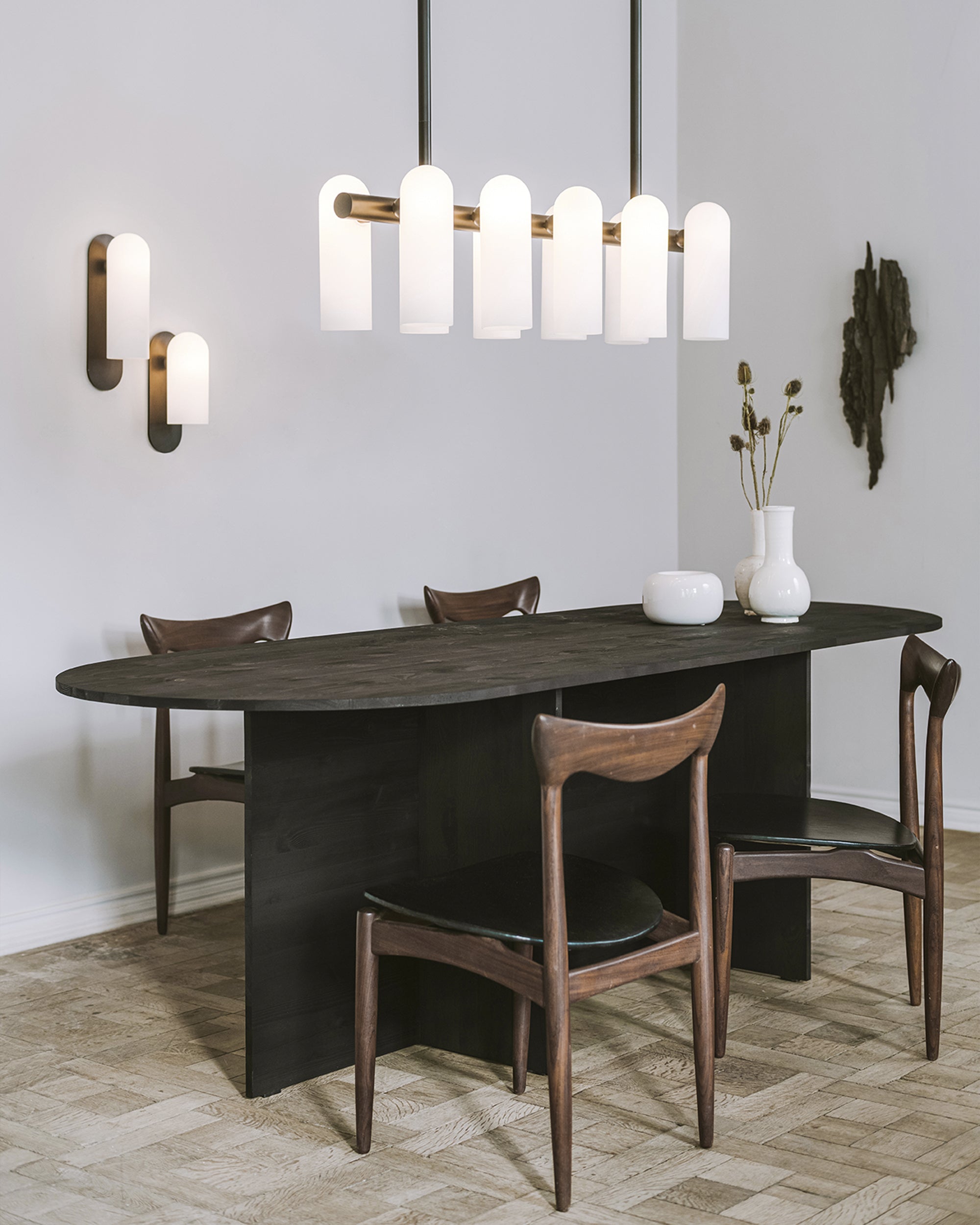 Schwung Odyssey Linear Chandelier Black Gunmetal | Small